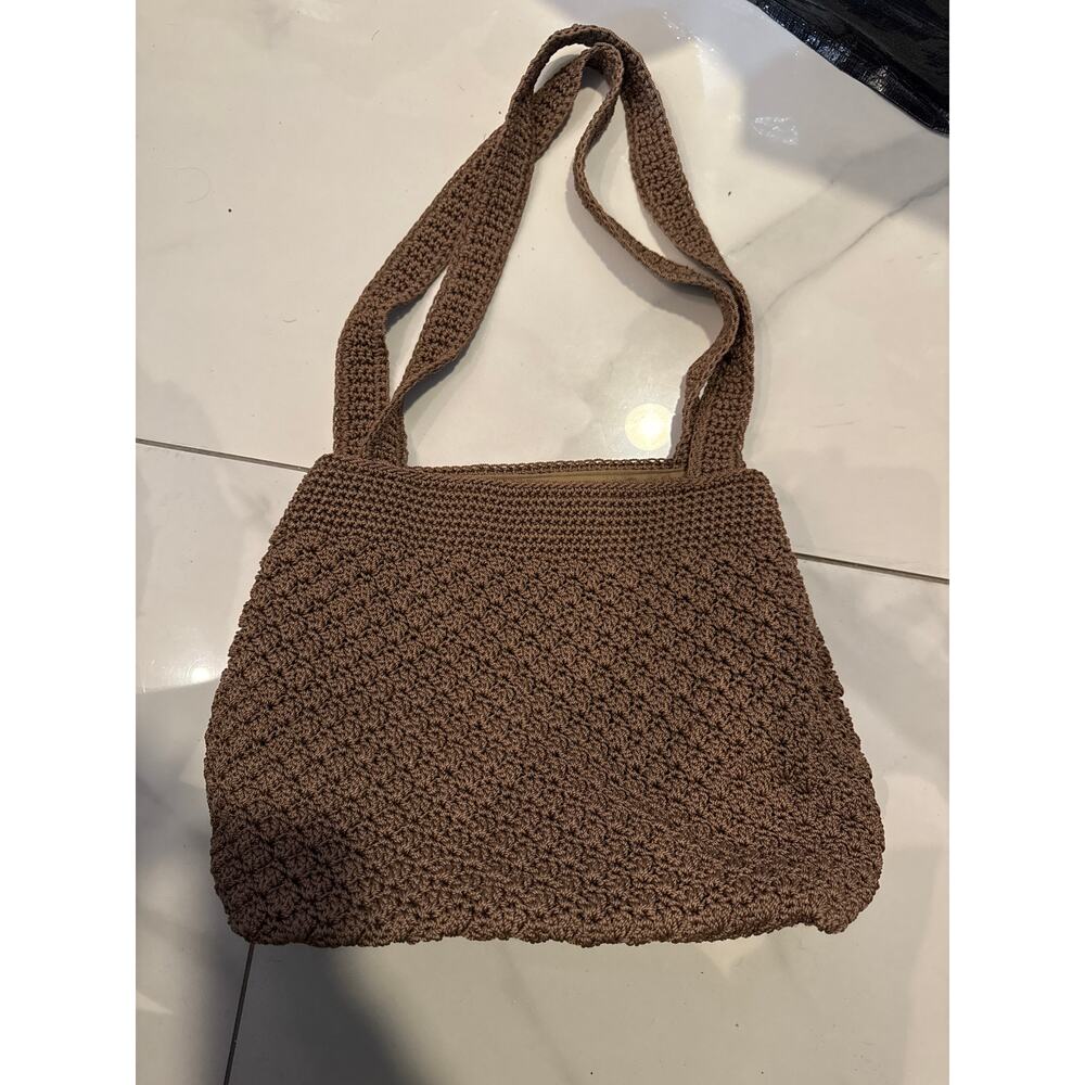 The SAk Brown Crochet Shoulder Purse Handbag Bag - Picture 8 of 15